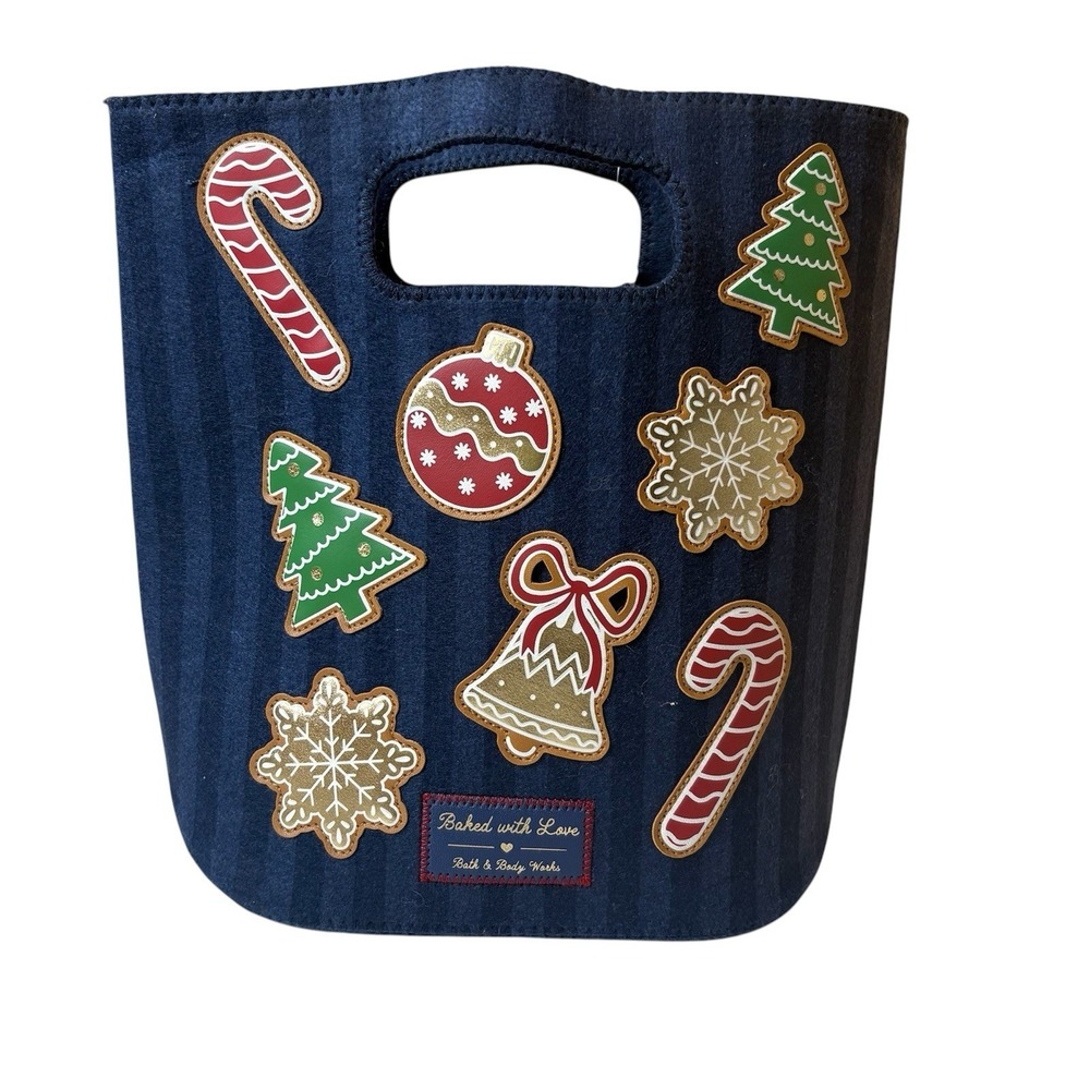 Bath & Body Works Christmas Holiday Navy Blue Gift Bag New